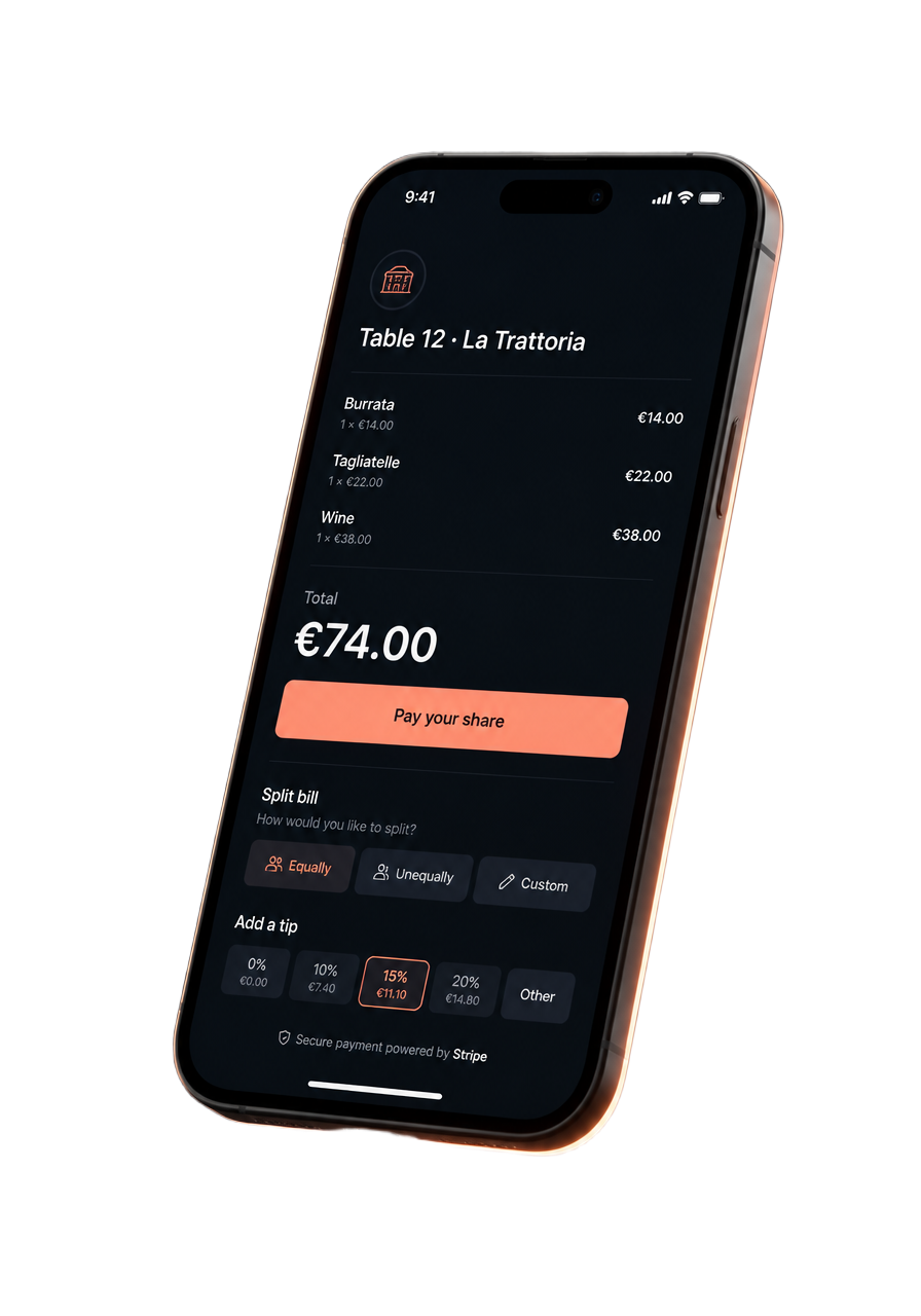 Clap payment screen on a phone